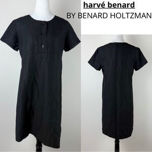 Harvé Benard Women’s Black Button Front Shift‎ Dress Size L (Estimated)
